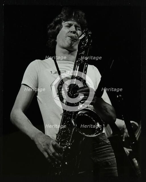 Saxophonist Chris Hunter playing at The Stables, Wavendon, Buckinghamshire. Artist: Denis Williams