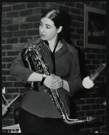 Saxophonist Allison Neale at The Fairway, Welwyn Garden City, Hertfordshire, 25 February 2001. Creator: Denis Williams