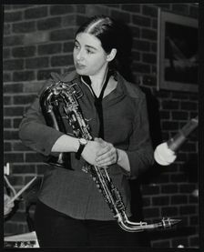 Saxophonist Allison Neale at The Fairway, Welwyn Garden City, Hertfordshire, 25 February 2001. Creator: Denis Williams