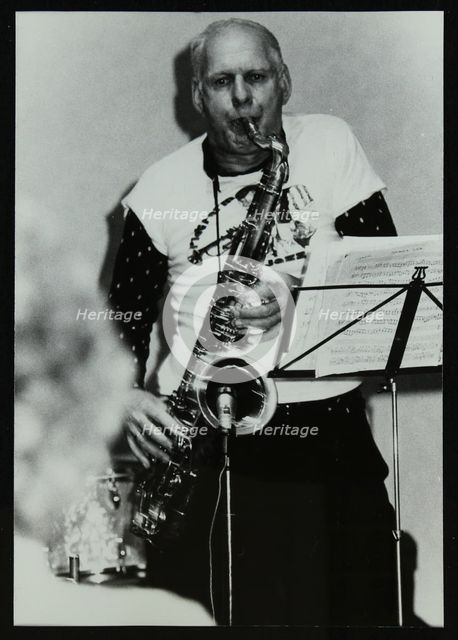 Saxophonist Don Rendell playing at Campus West, Welwyn Garden City, Hertfordshire, 1986. Artist: Denis Williams