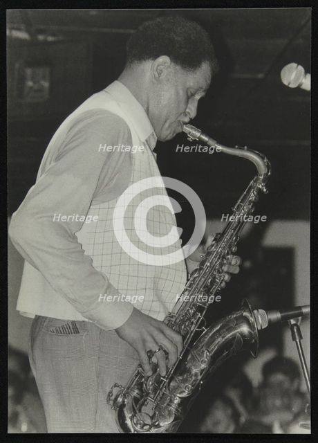 Saxophonist Dexter Gordon playing at Ronnie Scott's Jazz Club, London, 1980. Creator: Denis Williams.