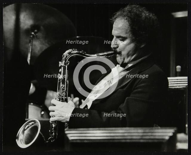 Saxophonist Frank Tiberi performing at the Forum Theatre, Hatfield, Hertfordshire, 1983. Artist: Denis Williams