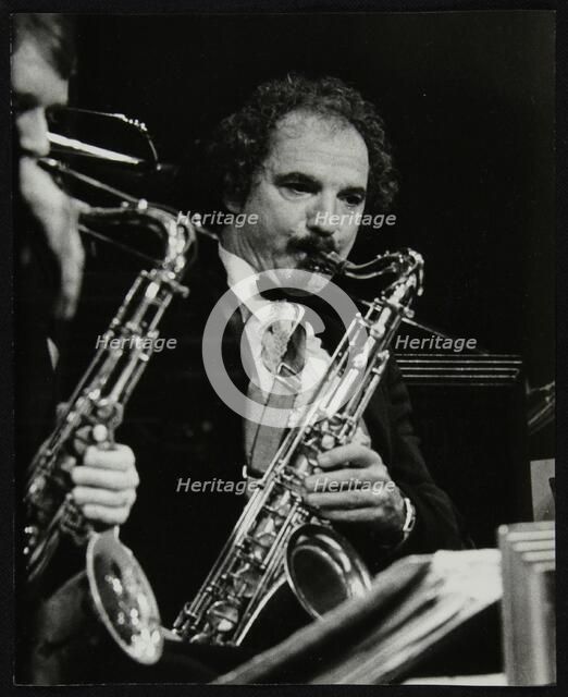 Saxophonist Frank Tiberi performing at the Forum Theatre, Hatfield, Hertfordshire, 1983. Artist: Denis Williams