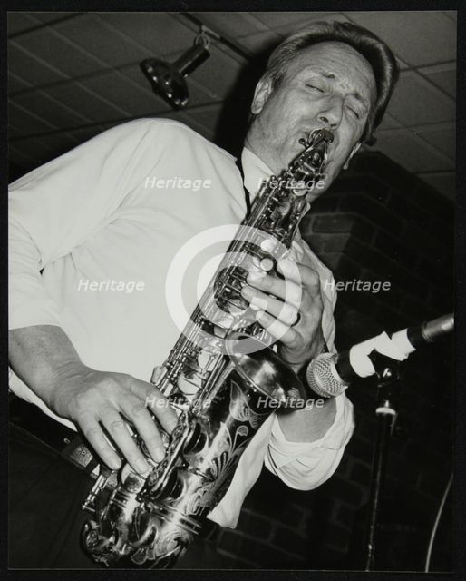 Saxophonist Peter King playing at The Fairway, Welwyn Garden City, Hertfordshire, 14 April 1991. Artist: Denis Williams