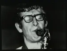 Saxophonist Phil Day playing at The Bell, Codicote, Hertfordshire, January 1984. Creator: Denis Williams