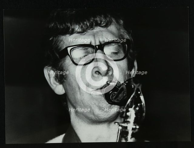 Saxophonist Phil Day playing at The Bell, Codicote, Hertfordshire, January 1984. Artist: Denis Williams