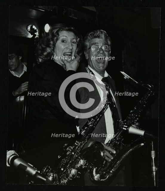 Saxophonists Kathy Stobart and Jimmy Skidmore at The Bell, Codicote, Hertfordshire, 10 October 1982. Artist: Denis Williams