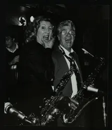 Saxophonists Kathy Stobart and Jimmy Skidmore at The Bell, Codicote, Hertfordshire, 10 October 1982. Creator: Denis Williams
