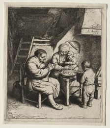 Saying Grace, 1653. Creator: Adriaen van Ostade (Dutch, 1610-1684)