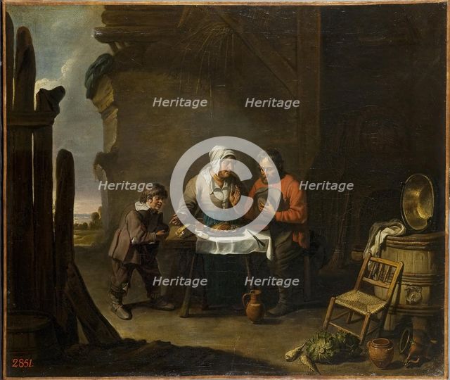 Saying Grace, 1675. Creator: Master of the Beguins.