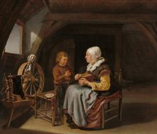 Saying Grace, c. 1650/1655. Creator: Frans van Mieris