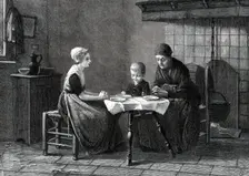 "Saying Grace" - from a picture by A. Neuhuys...New British Institution...1876. Creator: Unknown