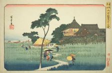 Sazai Hall at the Temple of the Five Hundred Arhats (Gohyaku rakan Sazaido), from the seri..., c. 18 Creator: Ando Hiroshige