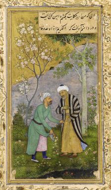 Saadi in a Rose Garden, 1645. Artist: Govardhan
