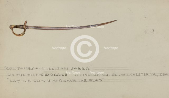Saber, 1935/1942. Creator: Unknown.