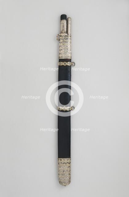 Saber and Dart with Scabbard, Mounts and scabbard, Turkish; blade, European, 17th century. Creator: Unknown.