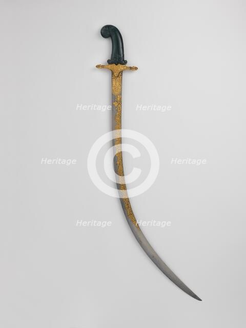 Saber, blade, possibly Iranian...Turkish...Indian..., 18th century. Creator: Unknown.