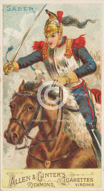 Saber, from the Arms of All Nations series (N3) for Allen & Ginter Cigarettes Brands, 1887. Creator: Allen & Ginter.
