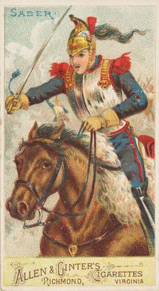 Saber, from the Arms of All Nations series (N3) for Allen & Ginter Cigarettes Brands, 1887. Creator: Allen & Ginter