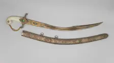 Saber (Kiliç) with Scabbard, Turkey, late 19th century Blade inscribed 1099 Hejira [A.D. 1687]. Creator: Unknown