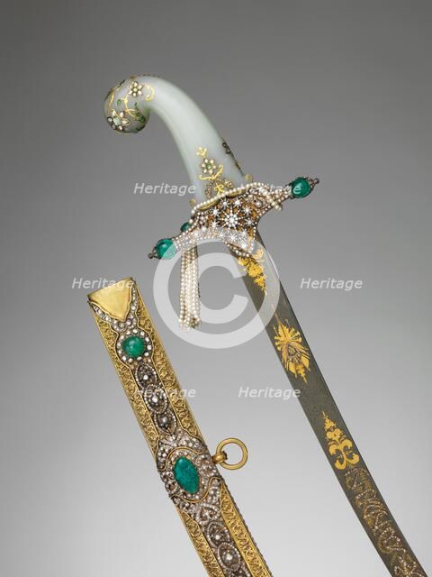 Saber with Scabbard..., 19th century. Creator: Unknown.
