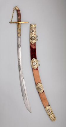 Saber with Scabbard and Carrying Belt, Polish, early 17th century. Creator: Unknown