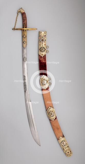 Saber with Scabbard and Carrying Belt, Polish, early 17th century. Creator: Unknown.