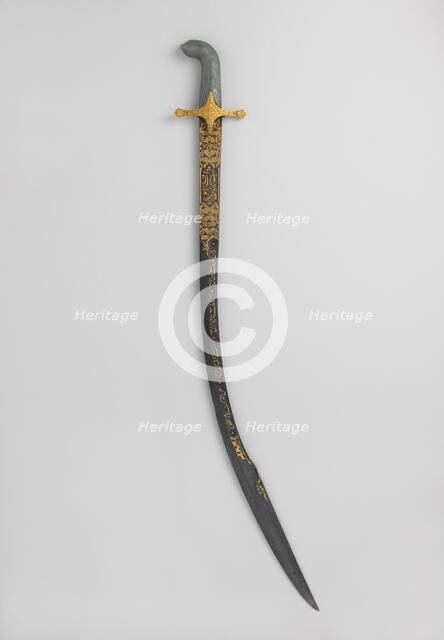 Saber, Turkish, Grip and guard, second half of the 17th century; blade, late 18th-19th century. Creator: Unknown.