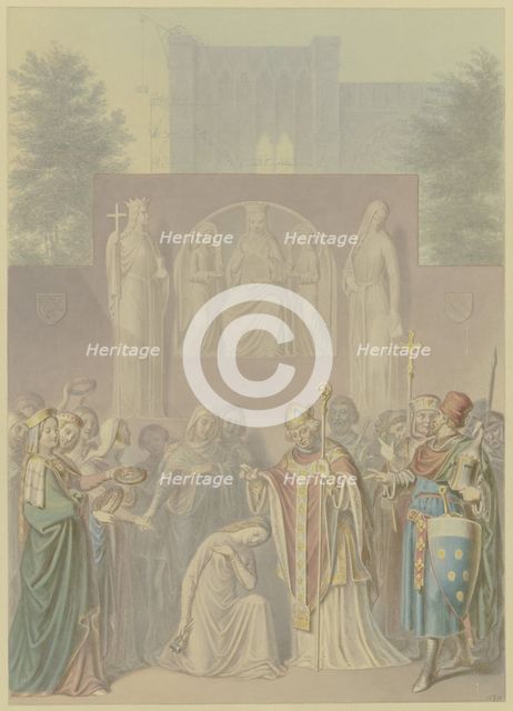 Sabine von Steinbach blessed and crowned, 1858. Creator: Ferdinand Fellner.