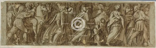 Sabines Crossing the River Tiber to Attend the Roman Games, n.d. Creator: Unknown.