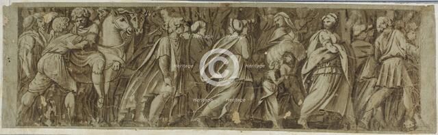 Sabines Crossing the River Tiber to Attend the Roman Games, n.d. Creator: Unknown.