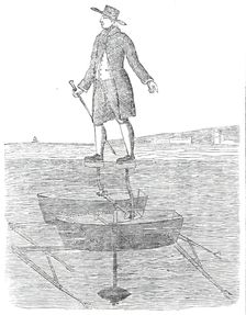 Sabots elastiques, an apparatus for walking on water, 1860. Creator: Unknown