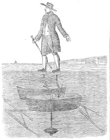 Sabots elastiques, an apparatus for walking on water, 1860. Creator: Unknown