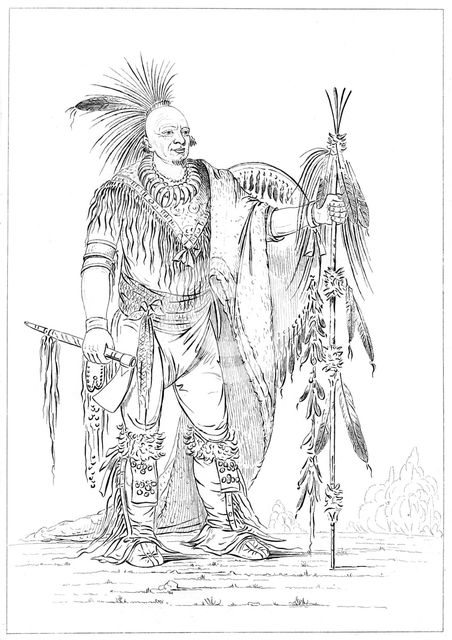 Sac or Fox brave, 1841.Artist: Myers and Co