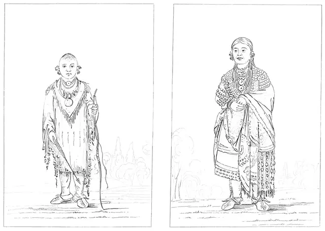 Sac and Fox Indians, 1841.Artist: Myers and Co