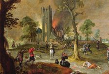 Sacking of a village in Flanders by Spanish troops during the war in the Netherlands