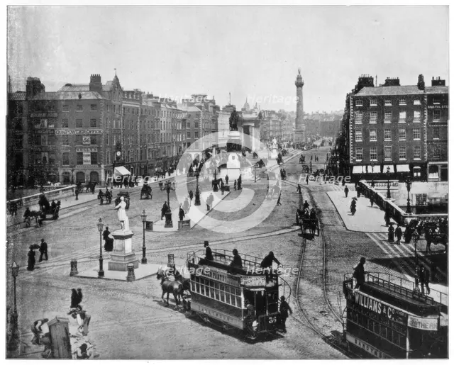 Sackville Street, Dublin, late 19th century.Artist: John L Stoddard