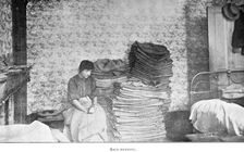 Sack mending from home, London, 1906