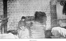 Sack mending from home, London, 1906. Creator: Unknown