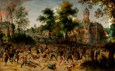 Sack of a Town, 1600s. Creator: Vrancx, Sebastiaen (1574-1647)