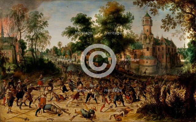 Sack of a Town, 1600s. Creator: Vrancx, Sebastiaen (1574-1647).