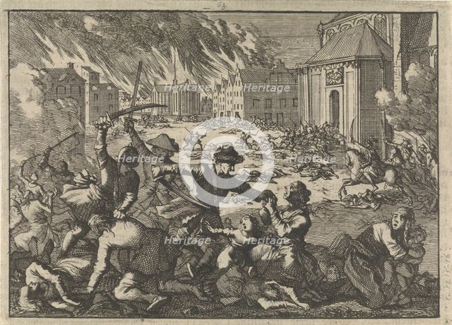 Sack of Magdeburg, 1698. Artist: Aa, Pieter van der (1659-1733)