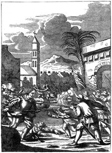 Sack of Puerto Principe, Hispaniola, by Captain Morgan, 1667 (c1880)