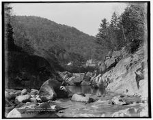 Saco River looking up near Bemis, Crawford Notch, White Mountains, c1900. Creator: Unknown