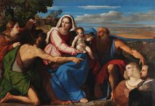 Sacra Conversazione with Donors, c1525. Creator: Palma il Vecchio, Jacopo, the Elder (1480-1528)