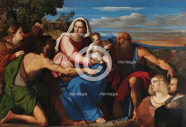 Sacra Conversazione with Donors, c1525. Creator: Palma il Vecchio, Jacopo, the Elder (1480-1528).