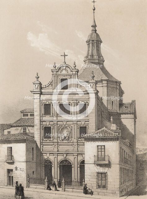 Sacramento Monastery, Madrid, engraving 1870.