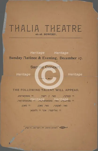Sacred concert, c1893 (?). Creator: Thalia Theatre.