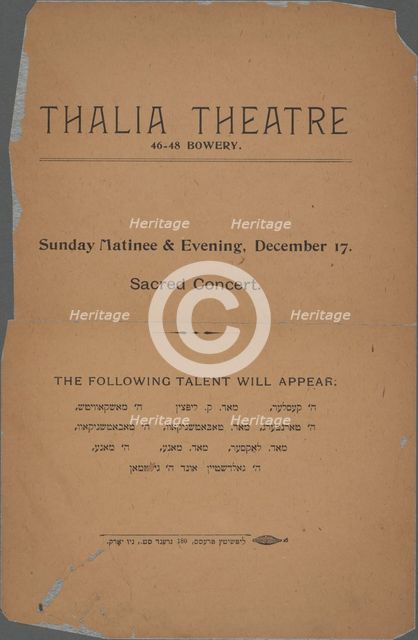 Sacred concert, c1893 (?). Creator: Thalia Theatre.