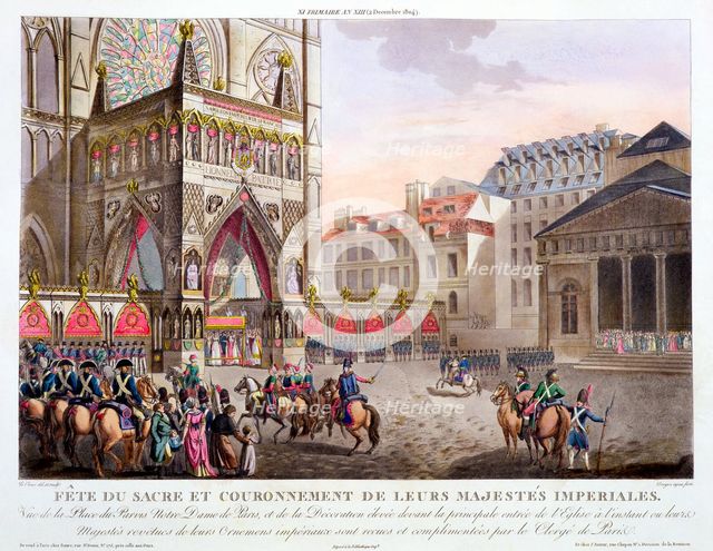 'Sacred Festival and Coronation of their Imperial Majesties', Paris, 1804 (1806).  Creator: Dorgez.
